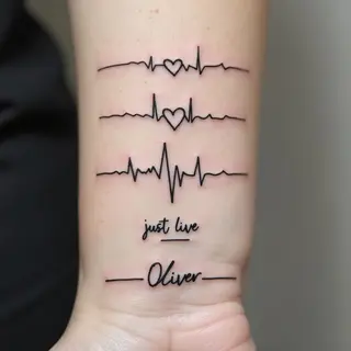 Minimalist Heartbeat Symbol Tattoo Designs