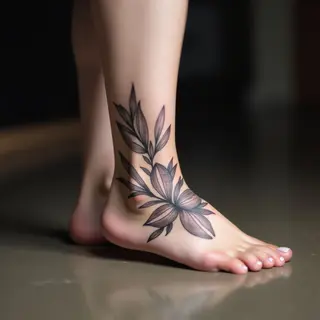 Simple Flower Tattoos for Women on Your Foot