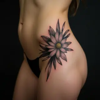 Delicate Micro-Realism Tattoo for Baby Girl on Hip