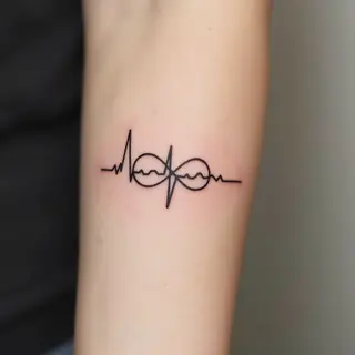 Minimalist Infinity Heartbeat Tattoo Design
