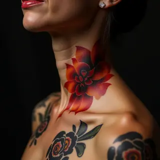 Abstract Irezumi Neck Tattoos: Tiny & Powerful Designs