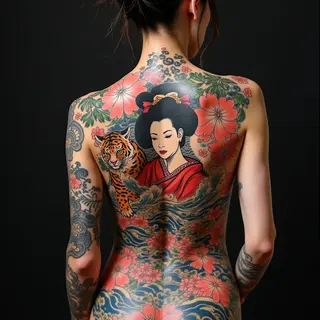 Full Back Japanese Irezumi Tattoo Design