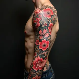 Full Sleeve Irezumi: Blossoms and Birds
