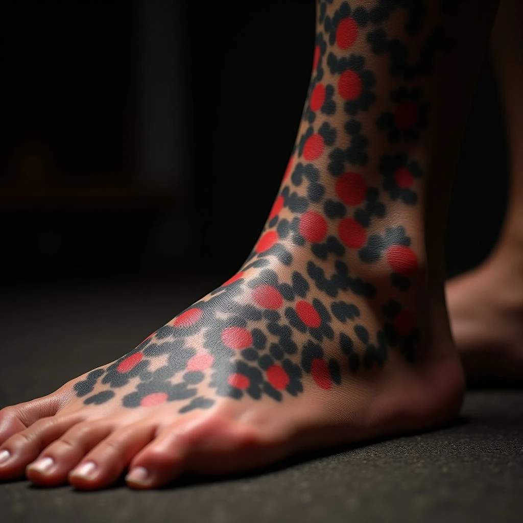Unique Irezumi Foot Tattoos for Men - Trash Polka Style