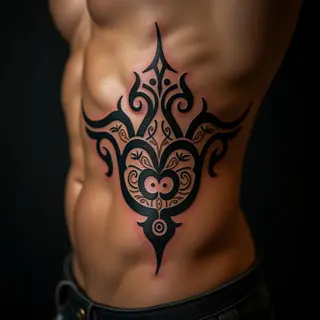 Golden Maori Tribal Tattoo Design for Ribcage - Meaning & Inspiration