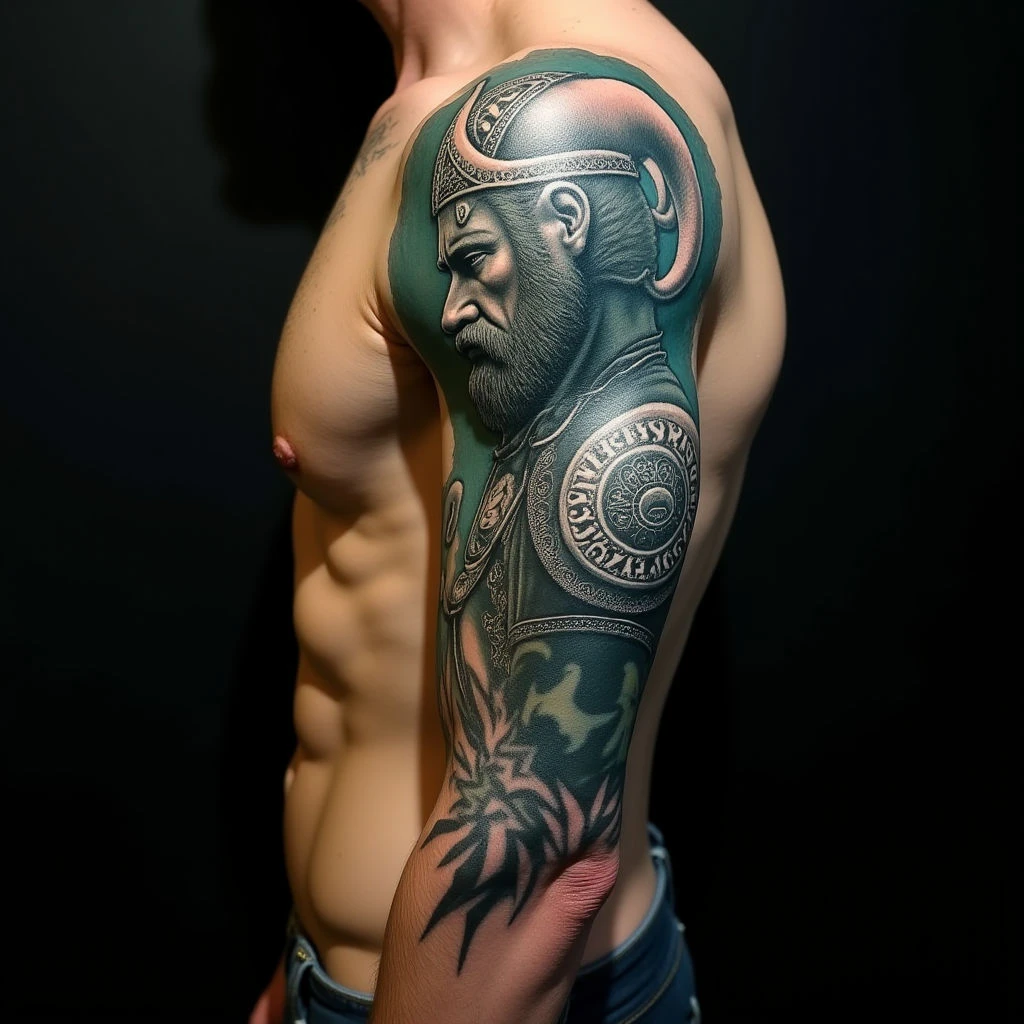 Viking Warrior Tattoos for Guys: Ornamental Body Art