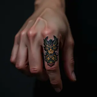 Small Japanese Finger Tattoos: Blue & Gold Inspiration