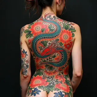 Full Back Japanese Irezumi Design: A Flowing Tapestry of Tradition