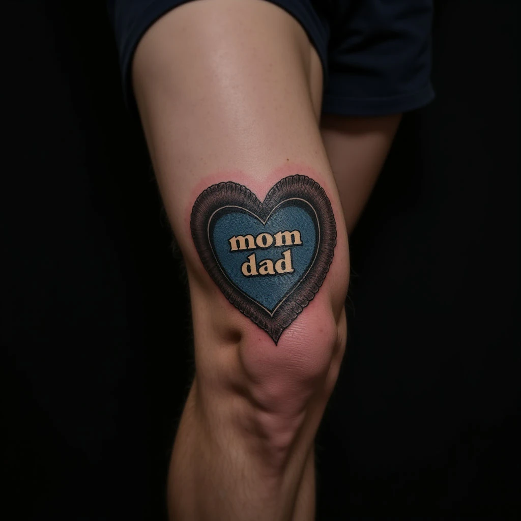 Japanese Mom Tattoo for Men: A Touching Knee Design
