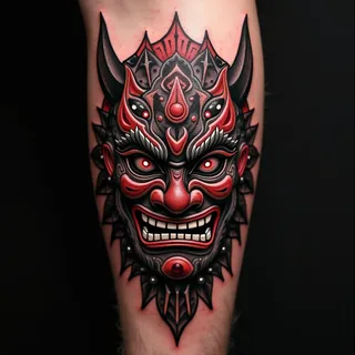 Japanese Oni Mask Tattoo Designs: A Guide to Symbolism & Aesthetics