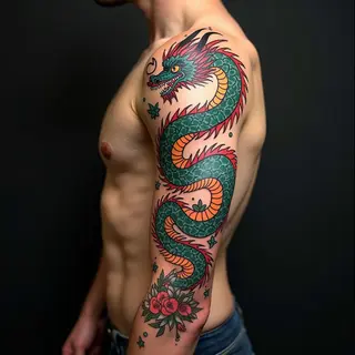 Majestic Dragon Sleeve: A Japanese Irezumi Masterpiece