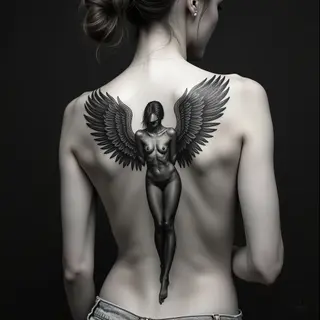 Fallen Angel Back Tattoo: A Study in Shadow and Loss