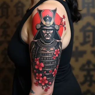 Intricate Samurai Sleeve Tattoo: A Study in Irezumi Tradition