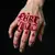 Bold Red Abstract Finger Tattoos with Inspirational Quotes