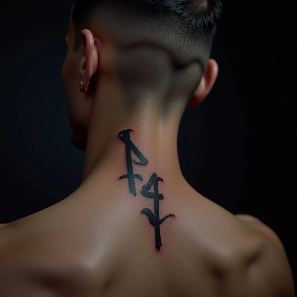Small Behind-Ear Lettering Tattoos for Men