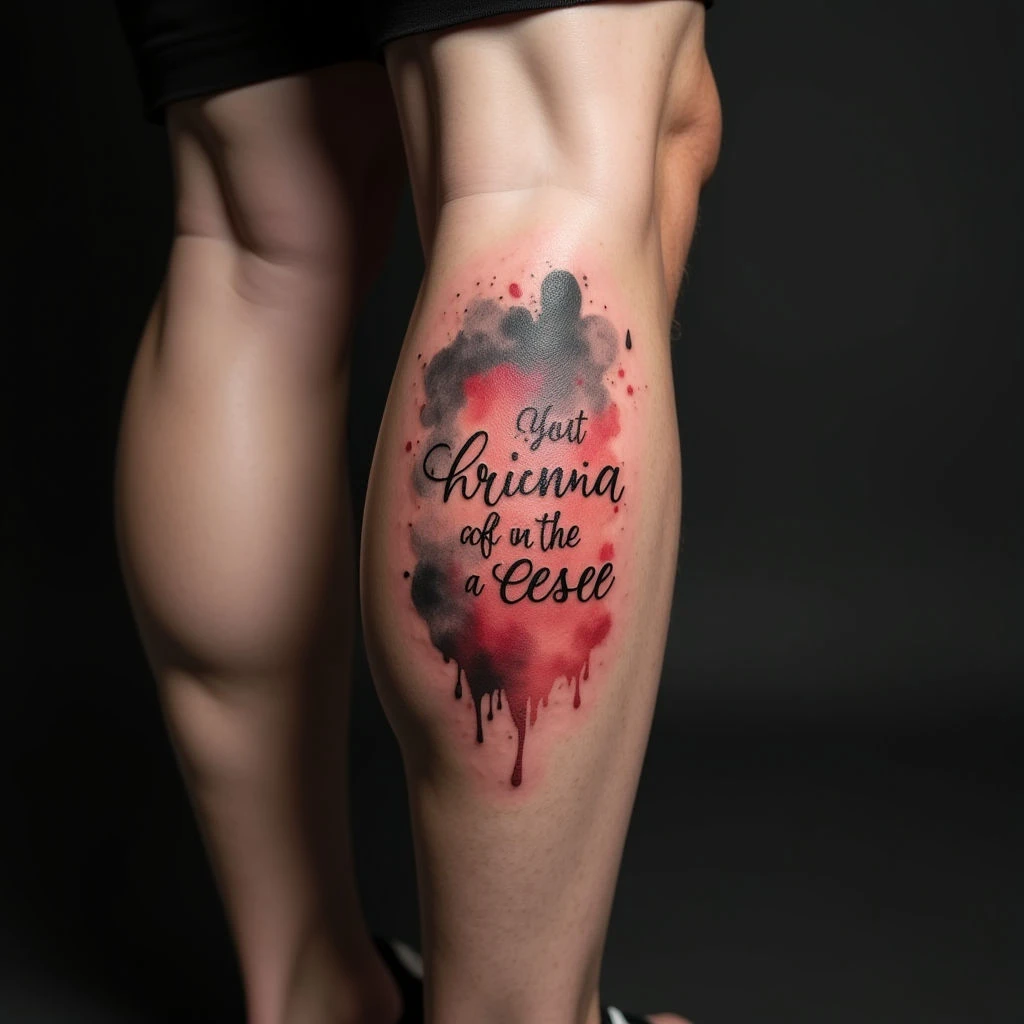 Powerful Bible Quotes for Guys: Watercolor Calf Tattoos