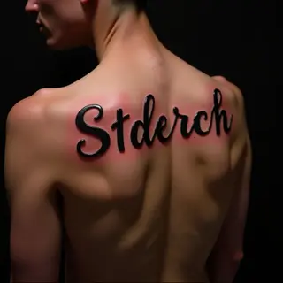 Neon Calligraphy Name Tattoos for Your Back - Small & Stunning!