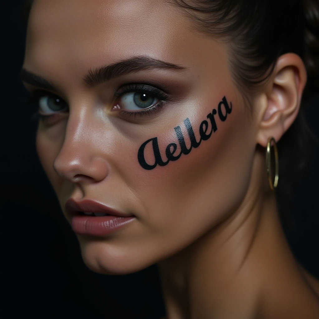 Delicate Calligraphy Name Tattoos for Women: Subtle Face Designs