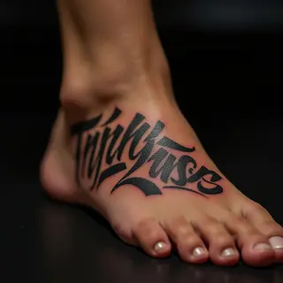 Yellow Lettering Foot Tattoos: XL Designs & Inspiration