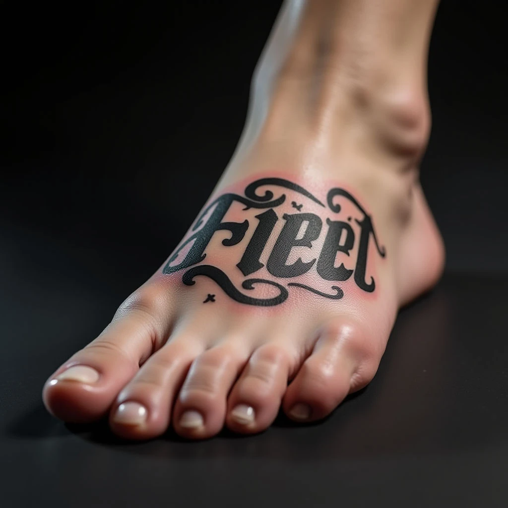 Foot Tattoo Cover Up: XXL Lettering Designs for Men