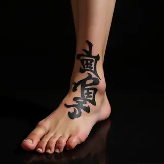 Japanese Lettering Tattoos for Men: Small Foot Designs