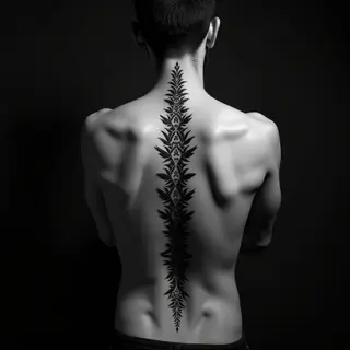 Kids Names Tattoo Ideas: Ornamental Spine Designs