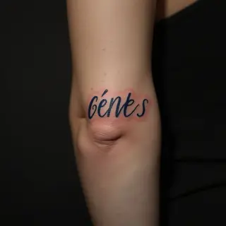 Last Name Tattoo on Bicep: Minimalist Style Inspiration