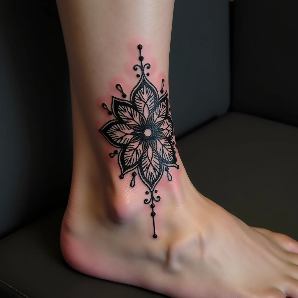Delicate Mandala Name Tattoos for Ankle – Stunning Designs!