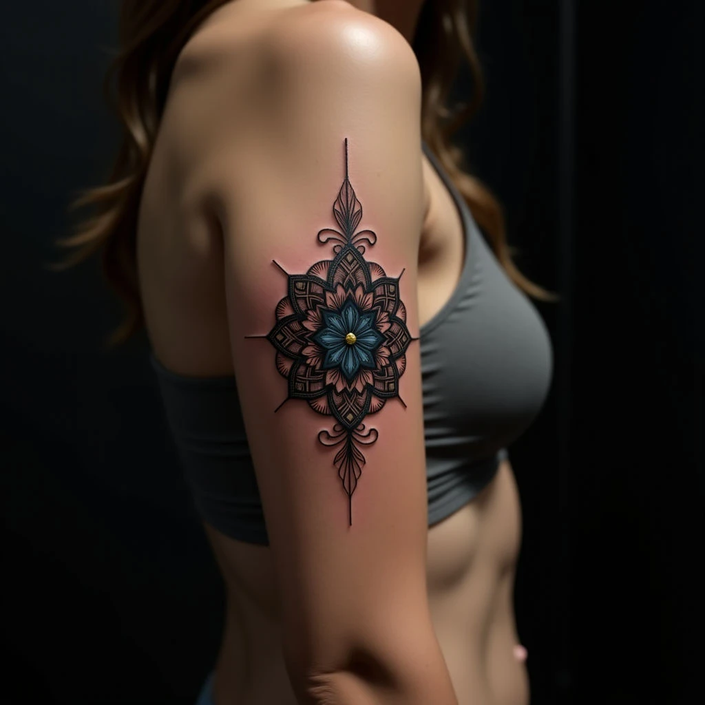 Name Ribcage Tattoos: Mandala Lettering & Design Ideas