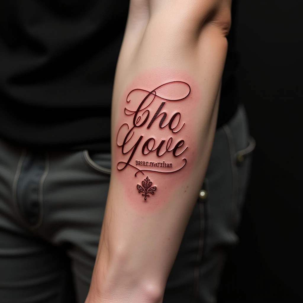 Name Tattoo Designs for Men: Forearm Micro-Realism
