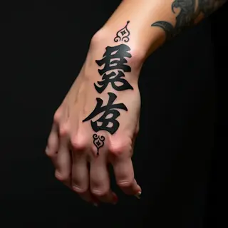 Elegant Name Tattoos on Your Hand: An Oriental Touch