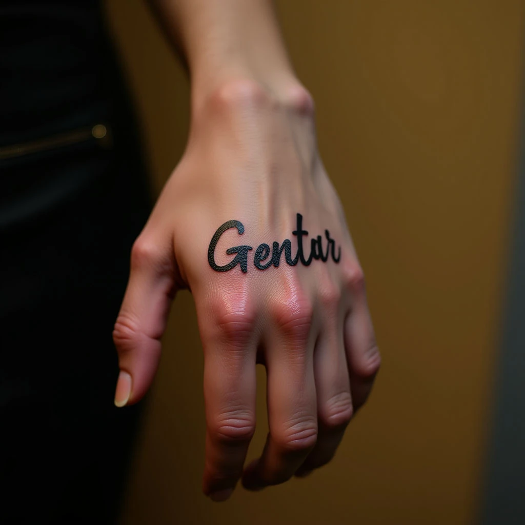Elegant Name Tattoo on Hand: A Simple & Beautiful Design
