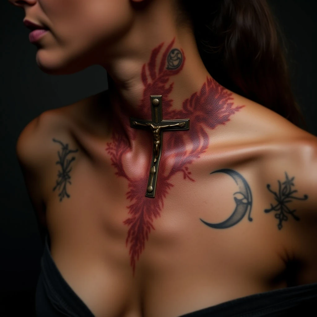 Powerful Christian Lettering Tattoos for Women on the Neck