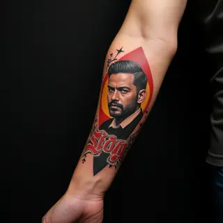 Bold Neo-Traditional Arm Name Tattoos for Men: Designs & Inspiration