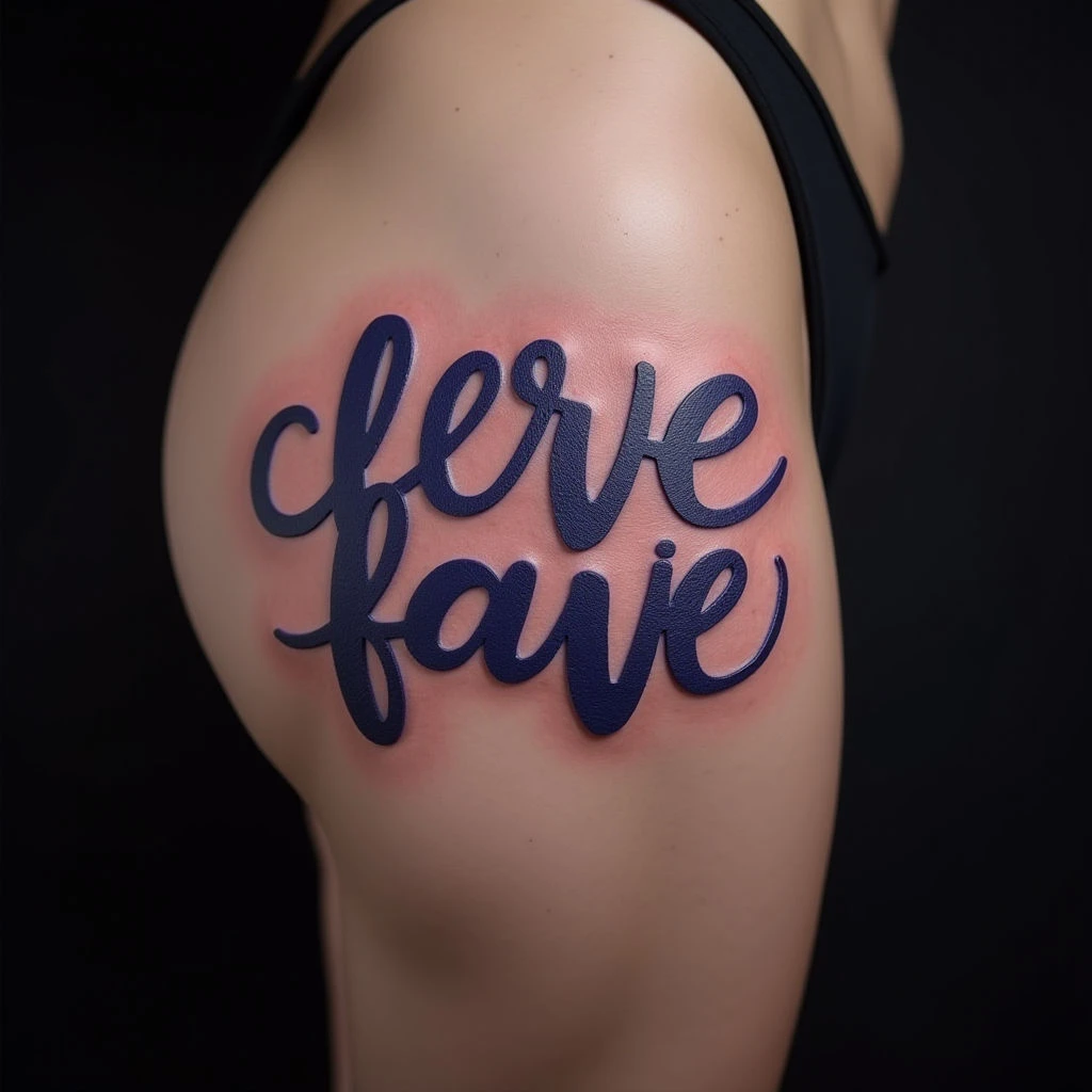 Inspiring Quote Tattoos for Your Thigh: Blue & Purple Designs