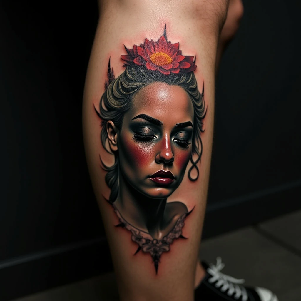 Surreal Lettering Tattoos on Your Calf: XXL Design Ideas