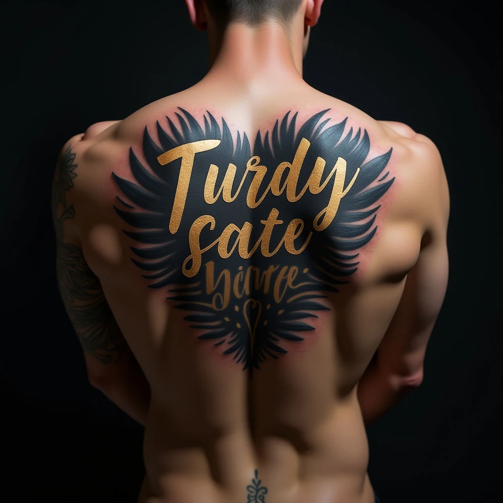 XXL Back Tattoos with Names: Linework & Elegant Lettering for Men