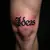 Cool Mens Knee Tattoos with Black-Grey Text Designs