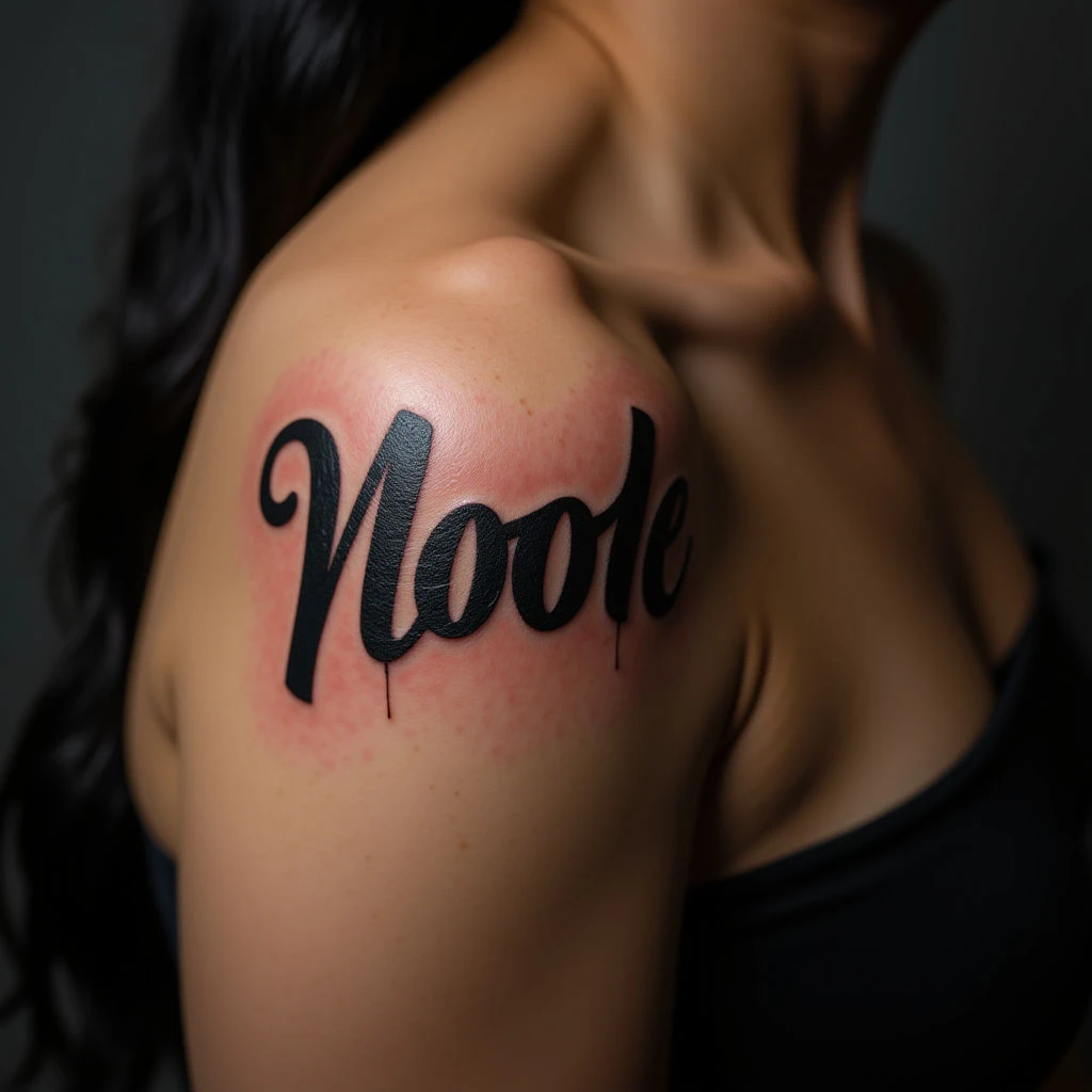 Delicate Name Tattoos for Girls: Illustrative Brown Lettering Designs