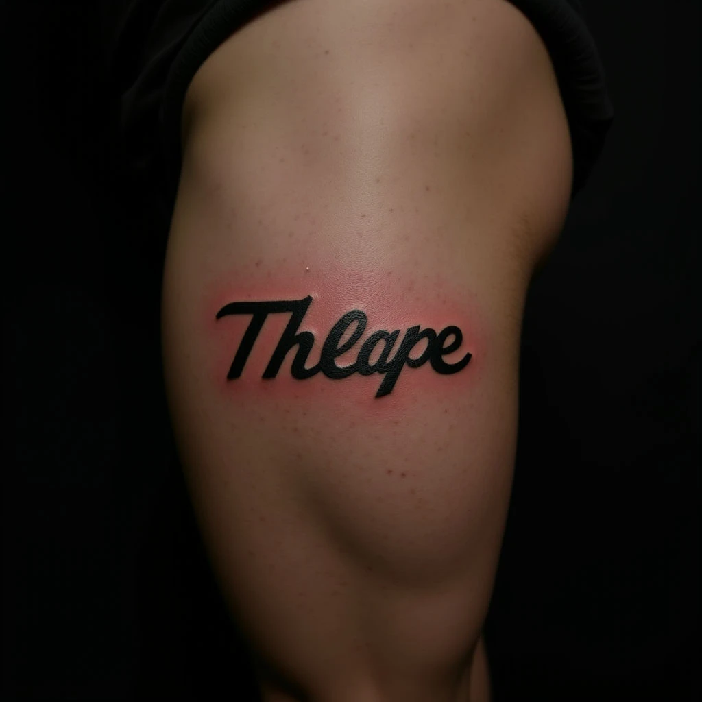 Bold Old School Name Tattoos for Thigh - Inspiring Designs!