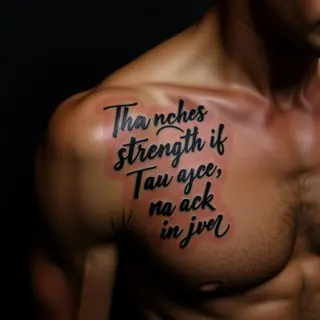Tribal Shoulder Tattoos with Powerful Bible Quotes on Strength