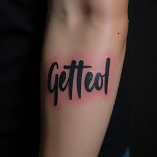 Bold Black-Grey Lettering Tattoos for the Arm: XL Designs