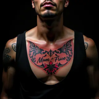 Short Bible Verse Tattoos for Guys: Japanese Style Chest Designs