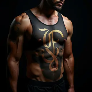 Surreal Letter Tattoos for Men: XXL Stomach Designs