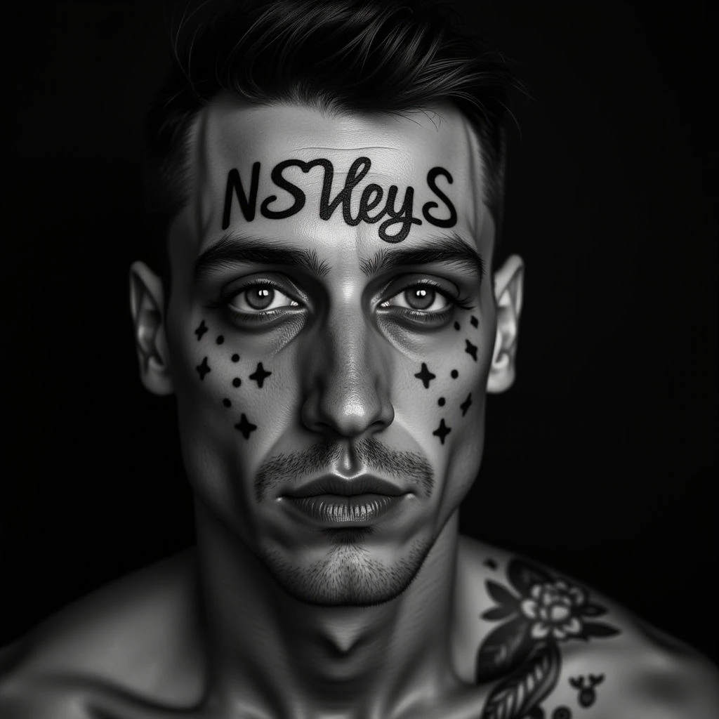 Bold Trash Polka Name Tattoo on Hand for Men