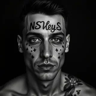 Bold Trash Polka Name Tattoo on Hand for Men