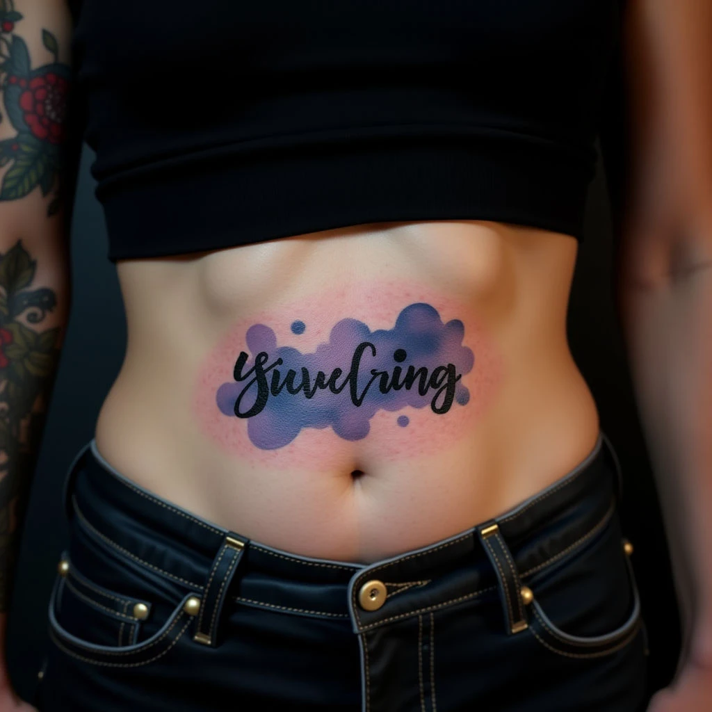 Watercolor Side Hand Name Tattoos for Women: Delicate & Meaningful