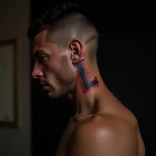 Trash Polka Word Tattoos for Men: Behind the Ear Designs
