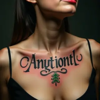 Small Word Tattoos for Women on the Neck