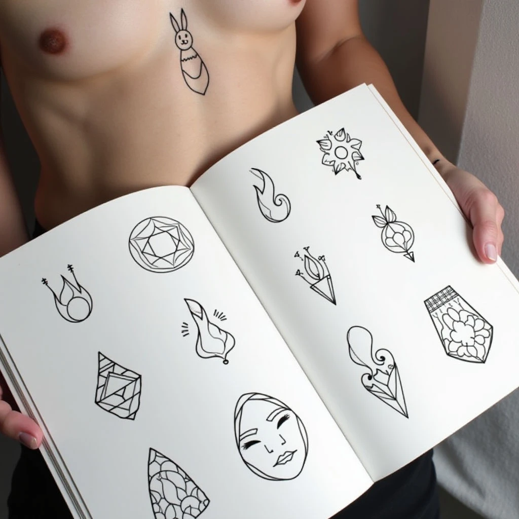 Simple Line Tattoo Designs: A Flash Sheet Inspiration